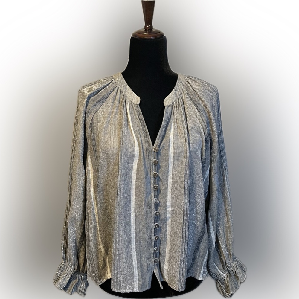 DREW Metallic Oversized New York Blouse size S